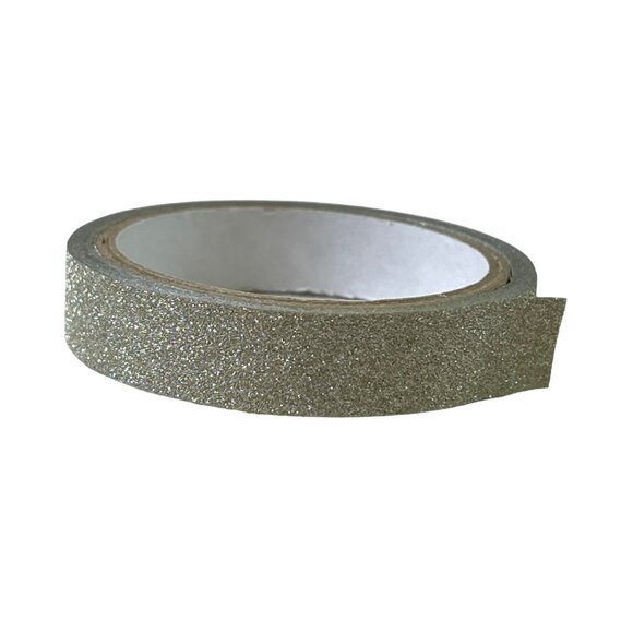 Silver Glitter Washi Tape Papercraft Scrapbook Planner School Decorative u - Picture 1 of 2